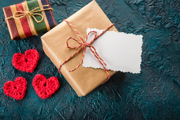 Gift box and a greeting card