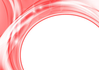 Naklejka premium Abstract red waves background - Bright red background with curved lines.