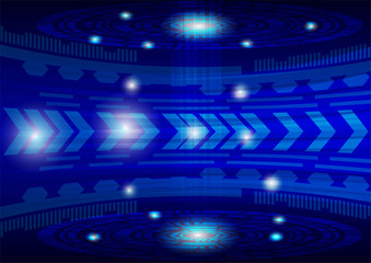 Vector digital technology concept,  blue abstract background