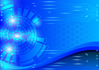 Blue abstract background, Vector digital technology concept