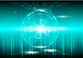 Vector digital technology concept, blue abstract background