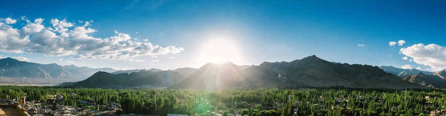 Panorama landscape leh ladakh city
