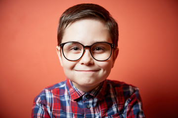 cute boy with big glasses