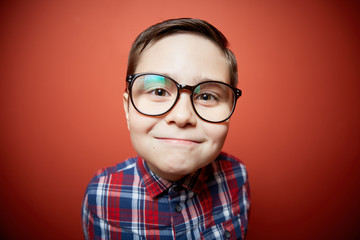 cute boy with big glasses
