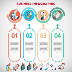 illustration of info graphic business concept in isometric 3d graphic