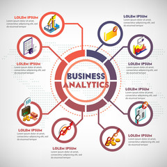 illustration of info graphic business concept in isometric 3d graphic