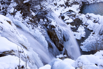 Plitvice lakes - national park in Croatia, winter edition