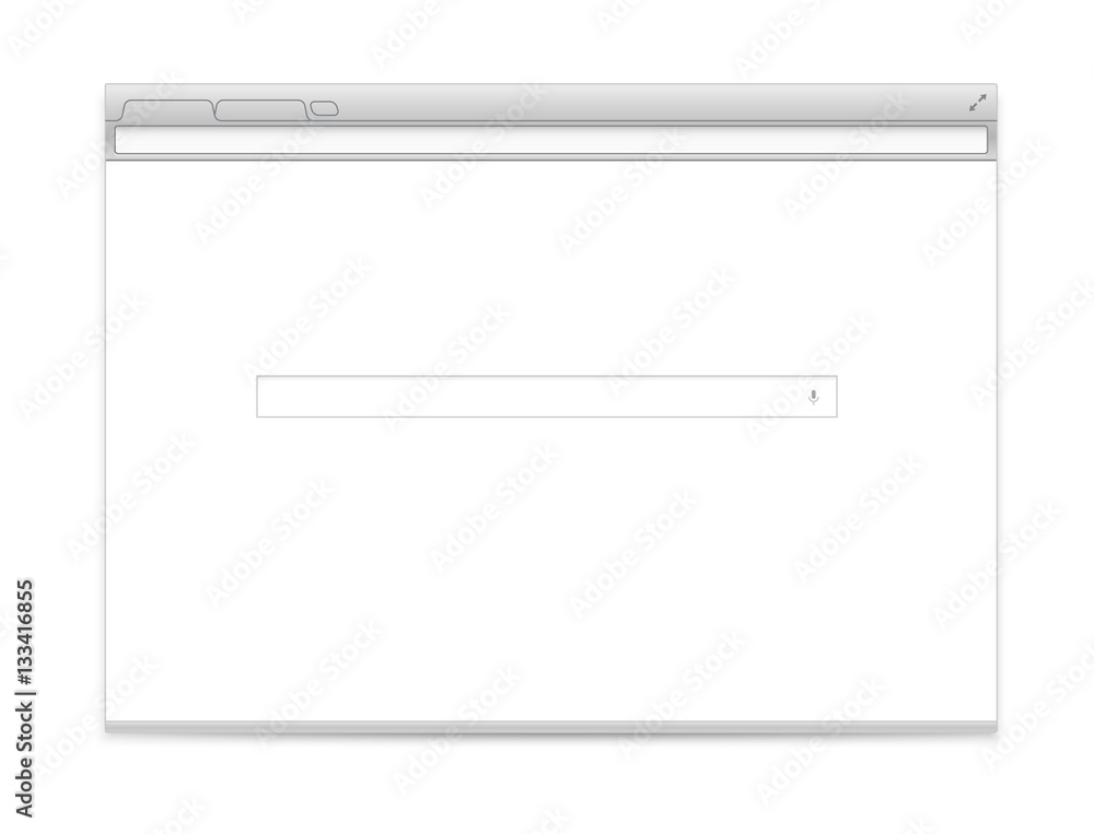Poster Opened browser vector template with search tab. Vector mockup is