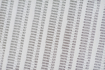 Obraz premium Abstract columns of random numbers. 