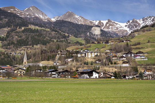 Ski resort town Matrei in Osttirol, Austria