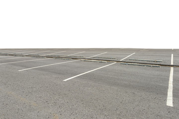 Empty parking lot isolated on white background.  This has clipping path.
