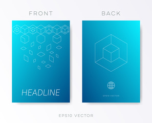 Blue vector brochure design template