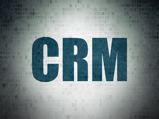 Finance concept: CRM on Digital Data Paper background