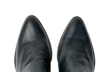 pair of women's boots, top view