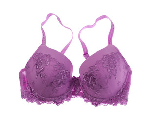 Purple bra with embroidered pattern
