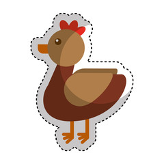 hen farm animal isolated icon vector illustration design