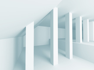 Fototapeta premium White Abstract Modern Architecture Interior Background