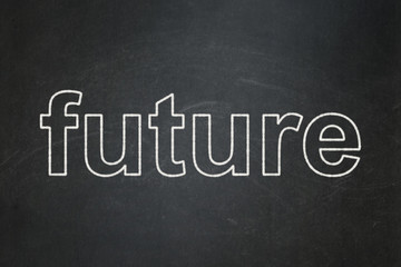 Obraz premium Time concept: Future on chalkboard background