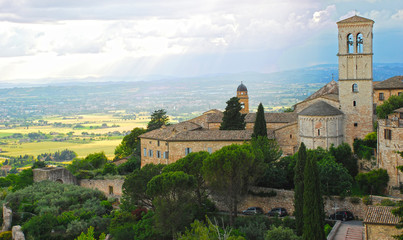 View of picturesque Italian town Assisi