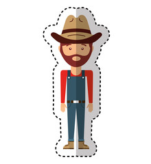 farmer avatar character icon vector illustration design