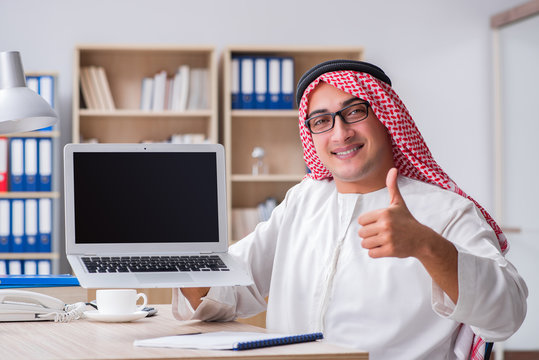 Young arab businessman in business concept