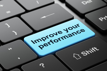 Studying concept: Improve Your Performance on computer keyboard background