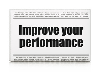 Learning concept: newspaper headline Improve Your Performance