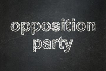 Obraz premium Politics concept: Opposition Party on chalkboard background
