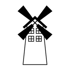 windmill farm isolated icon vector illustration design