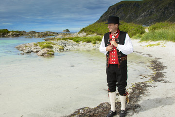 Fana bunad - folk costume in Bergen Norway