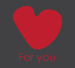 Obraz premium Big red heart. Hand drawn technique vector illustration with copy space