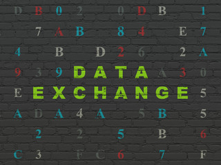 Data concept: Data Exchange on wall background