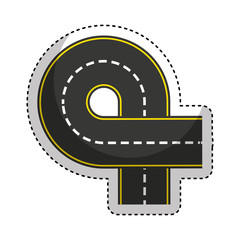 road street isolated icon vector illustration design