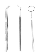 dental instrument/ dental instrument
isolated on white background in black and white