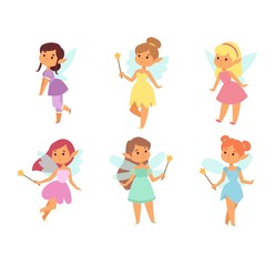 Fairies cartoon character vector.