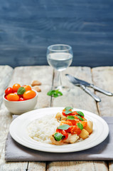 Tomato basil cod with rice