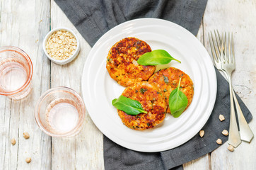 Sweet potatoes chickpea cilantro oats vegan burgers