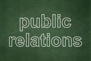 Obraz premium Advertising concept: Public Relations on chalkboard background