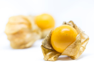 Closeup of Cape Gooseberry isolated on white background