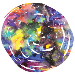 Watercolor galaxy background.