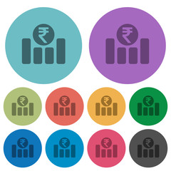 Indian Rupee financial graph color darker flat icons