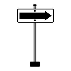 traffic signal information with arrow icon vector illustration design