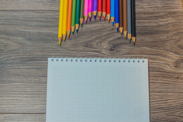 Цветные карандаши с блокнотом