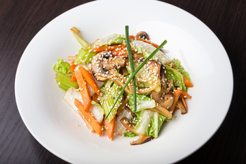 vegetable salad with mushrooms