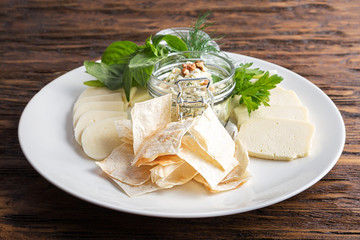 cheese set on the plate