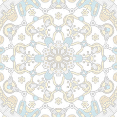 Banner with steampunk design elements. Steam mechanic elements. Steampunk ornament background. Vector illustration.