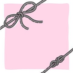 Vector Image. Bow of ropes and knots in soft pink background © Oscar Ghost
