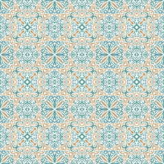 Seamless islam pattern. Vintage floral background in pastel color