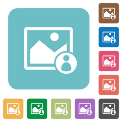 Image owner rounded square flat icons