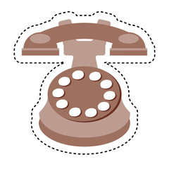 retro telephone isolated icon vector illustration design